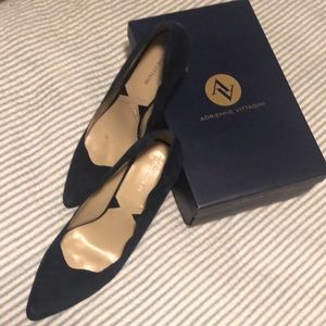 Navy Blue Suede Pumps